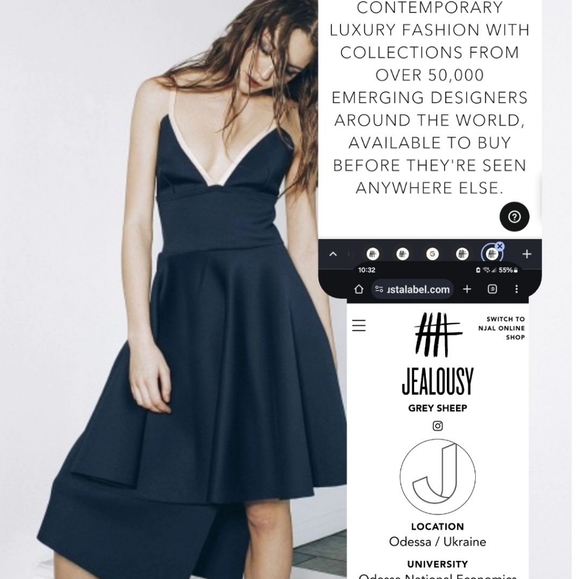 JEALOUSY navy asymmetrical dresd - Picture 2 of 6